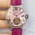 TF Factory Cartier Ballon Bleu De Tourbillon Diamond Bezel Pink Dial 39mm Automatic Watch